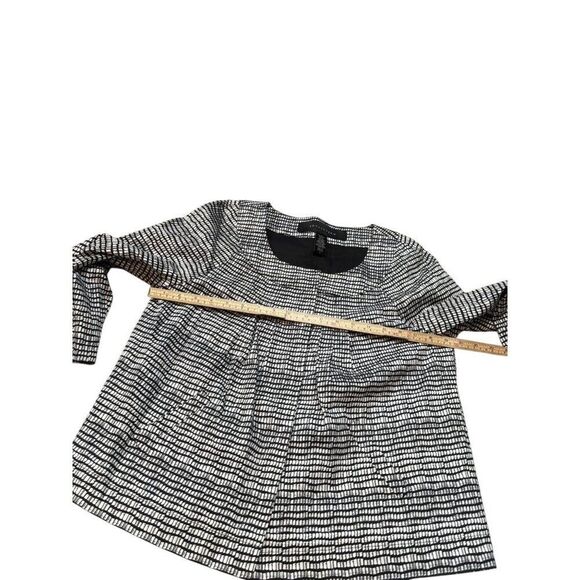 Womens Black & White Checkered Houndstooth Pleated Blouse sz 6 - Picture 7 of 8